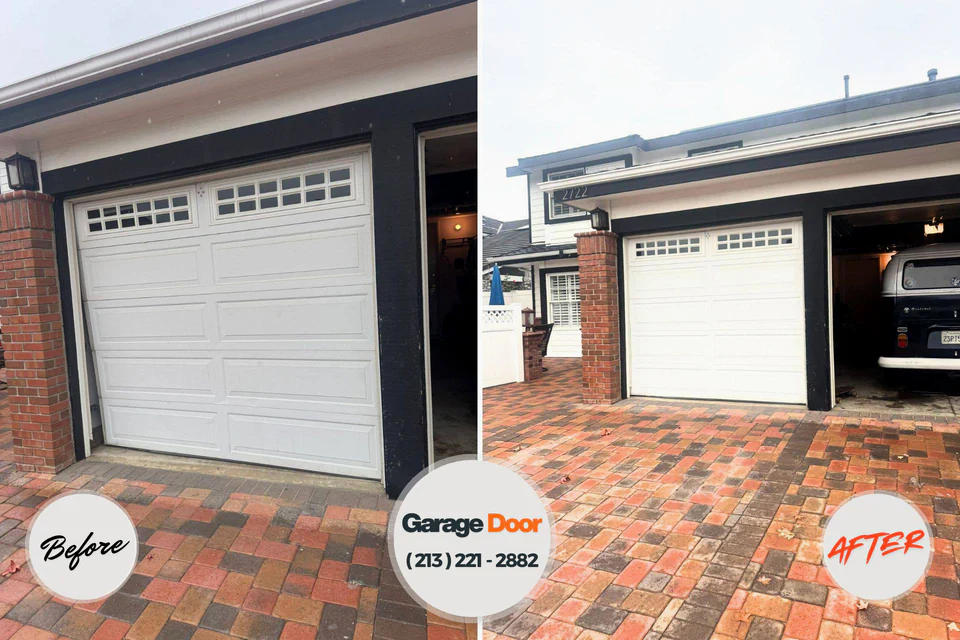 Before and after: garage door repair Gardnertown, NY